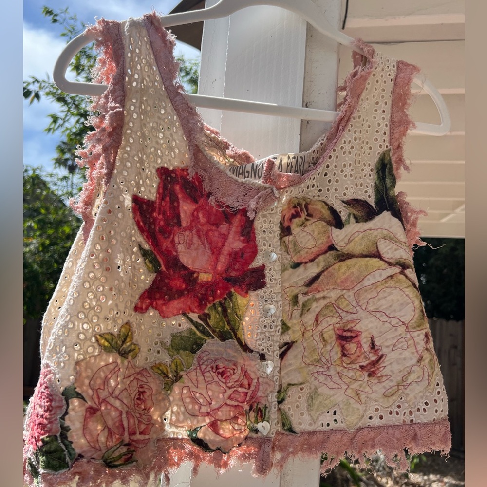Magnolia Pearl Eyelet Yana Lace topper tank top